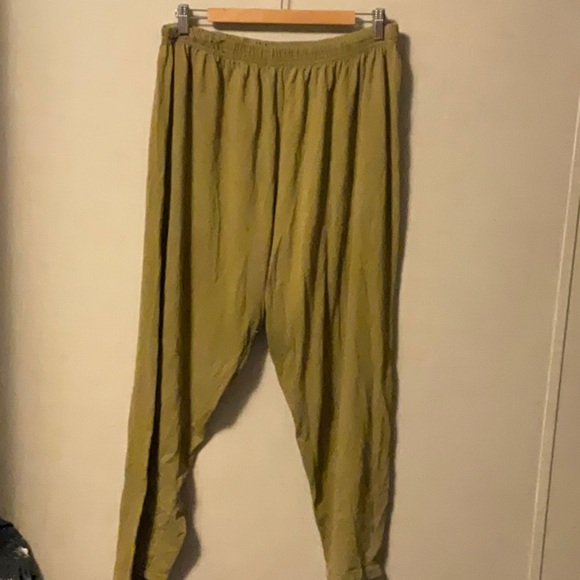 Gold Straight Leg Pants with Elastic Waistband - Picture 1 of 4